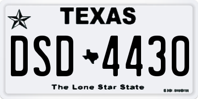 TX license plate DSD4430