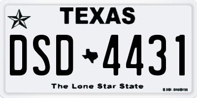 TX license plate DSD4431