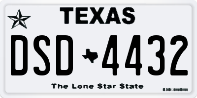 TX license plate DSD4432