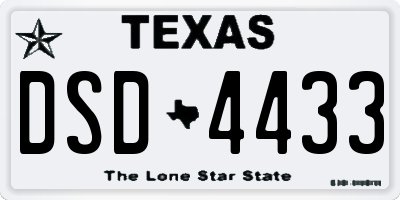 TX license plate DSD4433