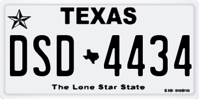 TX license plate DSD4434