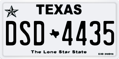 TX license plate DSD4435