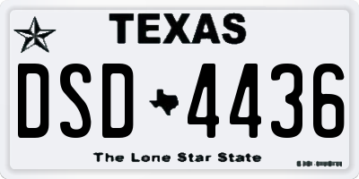 TX license plate DSD4436