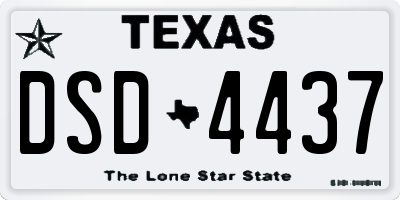 TX license plate DSD4437