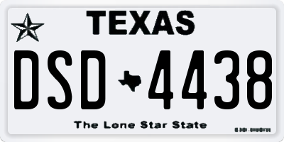 TX license plate DSD4438