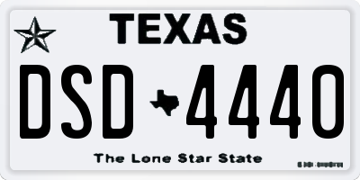 TX license plate DSD4440