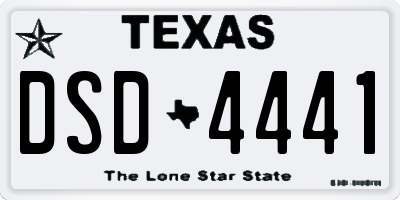 TX license plate DSD4441