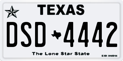 TX license plate DSD4442