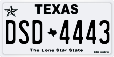 TX license plate DSD4443