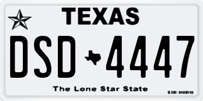 TX license plate DSD4447