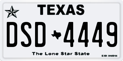 TX license plate DSD4449