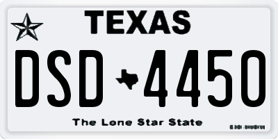TX license plate DSD4450