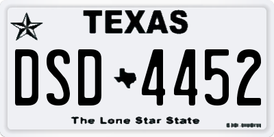 TX license plate DSD4452
