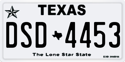 TX license plate DSD4453
