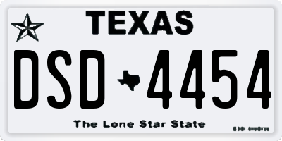 TX license plate DSD4454