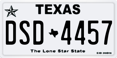 TX license plate DSD4457