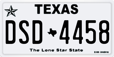 TX license plate DSD4458