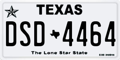 TX license plate DSD4464
