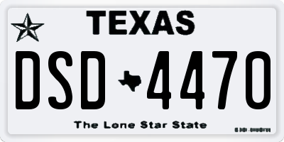 TX license plate DSD4470