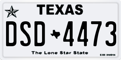 TX license plate DSD4473