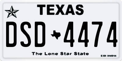 TX license plate DSD4474
