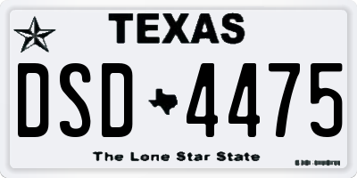 TX license plate DSD4475