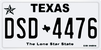 TX license plate DSD4476