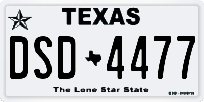 TX license plate DSD4477