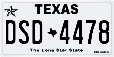TX license plate DSD4478