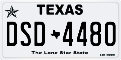 TX license plate DSD4480