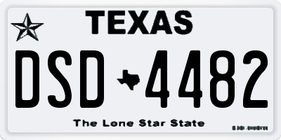 TX license plate DSD4482