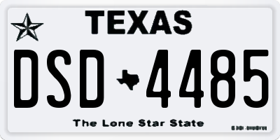 TX license plate DSD4485