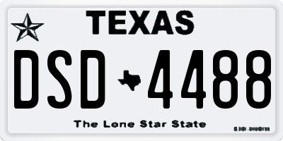 TX license plate DSD4488