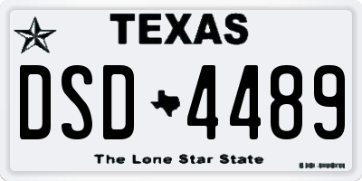 TX license plate DSD4489