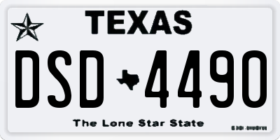 TX license plate DSD4490