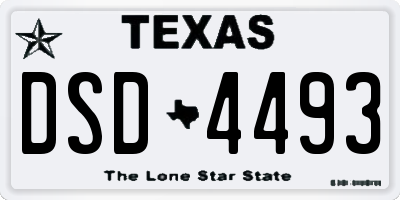 TX license plate DSD4493