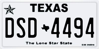 TX license plate DSD4494