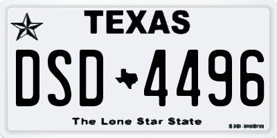 TX license plate DSD4496