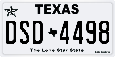 TX license plate DSD4498