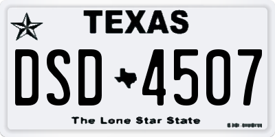 TX license plate DSD4507