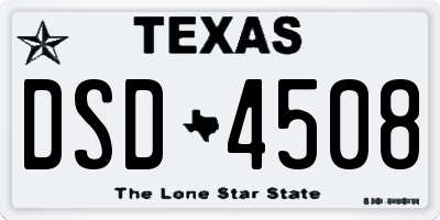 TX license plate DSD4508