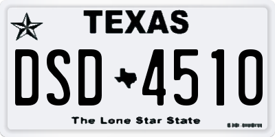 TX license plate DSD4510
