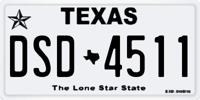 TX license plate DSD4511