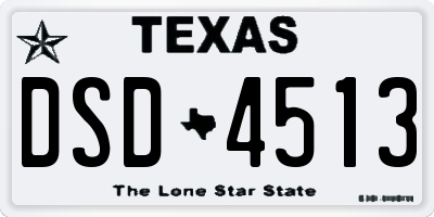 TX license plate DSD4513
