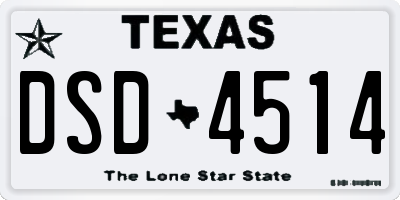 TX license plate DSD4514