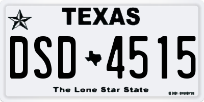 TX license plate DSD4515
