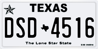 TX license plate DSD4516