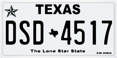TX license plate DSD4517