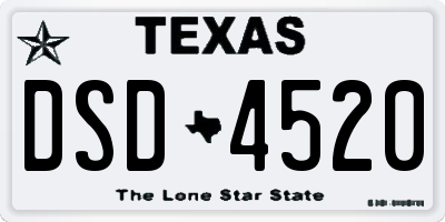TX license plate DSD4520