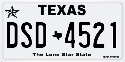 TX license plate DSD4521